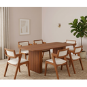Ver imagem 1 de Conjunto Sala de Jantar 6 Lugares Cadeiras Madeira Maciça Espresso Móveis Marrom