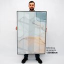 Ver imagem 2 de Quadro Decorativo Caixa Alta com Vidro Abstrato Mármore Gold Blue TaColado Moldura Madeira 120 x 80c