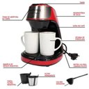 Ver imagem 3 de Cafeteira Mondial 500W Faz 2 Xicaras 240ml Luxxred 110V