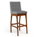 Ver imagem 3 de Kit 02 Banquetas Altas Para Cozinha Sala De Jantar Fixa Mila B04 Facto Cinza Fosco - Lyam Decor