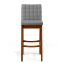 Ver imagem 6 de Kit 02 Banquetas Altas Para Cozinha Sala De Jantar Fixa Mila B04 Facto Cinza Fosco - Lyam Decor
