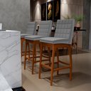 Ver imagem 2 de Kit 02 Banquetas Altas Para Cozinha Sala De Jantar Fixa Mila B04 Facto Cinza Fosco - Lyam Decor