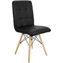 Ver imagem 2 de Kit 3 Cadeiras Gomos Eiffel Eames Fitz Dublin Estofada Base Madeira Preta