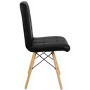 Ver imagem 4 de Kit 3 Cadeiras Gomos Eiffel Eames Fitz Dublin Estofada Base Madeira Preta