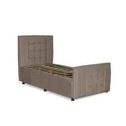Cama com Cabeceira Solteirão Viúva Estofada Uvaia 120cm Suede:capuccino - 2
