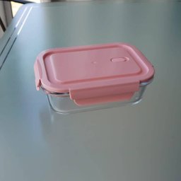 Kit 3 Potes Herméticos de Vidro Rosa Retangulares Pequeno Médio e Grande Uz Marmitas - 5