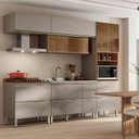 Ver imagem 1 de Cozinha Completa Modulada 5 Peças 100% MDF Proença Bege/Nogueira/Nude Prime