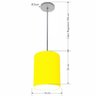 Luminária Pendente Vivare Free Lux Md-4104 Cúpula em Tecido Amarelo da Canopla Canopla Cinza e Fio - 2