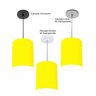 Luminária Pendente Vivare Free Lux Md-4104 Cúpula em Tecido Amarelo da Canopla Canopla Cinza e Fio - 3