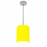Luminária Pendente Vivare Free Lux Md-4104 Cúpula em Tecido Amarelo da Canopla Canopla Cinza e Fio - 1