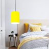 Luminária Pendente Vivare Free Lux Md-4104 Cúpula em Tecido Amarelo da Canopla Canopla Cinza e Fio - 4
