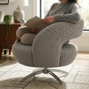 Ver imagem 3 de Poltrona Decorativa Onix Base Giratoria Boucle Assento D26 Milani Movelaria
