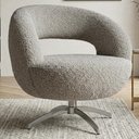 Ver mais imagens de Poltrona Decorativa Onix Base Giratoria Boucle Assento D26 Milani Movelaria