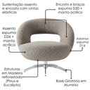 Ver imagem 2 de Poltrona Decorativa Onix Base Giratoria Boucle Assento D26 Milani Movelaria