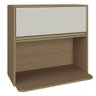Armário de Cozinha Aéreo 1 Porta Basculante 70x45cm Nicho Microondas Vitória Rimo Carvalho/Off White - 1