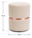Ver imagem 3 de Puff Cinta no Meio Rose Gold em Tecido Linho , Bege -Let Móveis