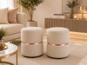Ver imagem 4 de Puff Cinta no Meio Rose Gold em Tecido Linho , Bege -Let Móveis