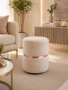 Ver imagem 1 de Puff Cinta no Meio Rose Gold em Tecido Linho , Bege -Let Móveis