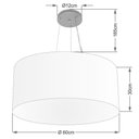 Ver imagem 2 de Lustre Pendente Cilíndrico Md-4074 Cúpula em Tecido 60x30cm Rustico Bege - Bivolt