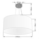 Ver imagem 4 de Lustre Pendente Cilíndrico Md-4074 Cúpula em Tecido 60x30cm Rustico Bege - Bivolt