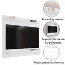 Ver imagem 4 de Painel Suspenso para Tv 50 Polegadas Bp Tessa 120 Cm Branco Eratto Moveis