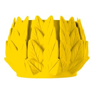 Vaso para Enfeite Decorativo em Formato de Folhas - Amarelo