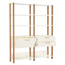 Ver imagem 2 de Kit com 2 Estantes Multiuso 1,44m Prateleiras Porta Gavetas 100% Mdf E92 Pradel Móveis
