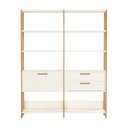 Ver imagem 1 de Kit com 2 Estantes Multiuso 1,44m Prateleiras Porta Gavetas 100% Mdf E92 Pradel Móveis