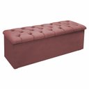 Ver imagem 1 de Calçadeira Baú Giovana Casal 140 Cm Suede Rose - MV Estofados Shop