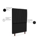 Ver imagem 4 de Cabeceira Estofada Solteiro Belgica 90cm Suede Preto