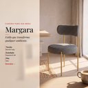 Ver imagem 2 de Cadeira Sala de Jantar Margara Kit 6 Base Aço Dourado Bouclê D03 - D'Rossi