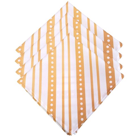 Kit 4 Guardanapos de Tecido Listrado Natal Dourado 40cmx40cm:dourado/natal