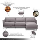 Ver imagem 3 de Sofá Decorativo Karine 5 Lugares Sala de Estar 300cm com Chaise Pés em Aço Couro Avelã G88 - Gran Be