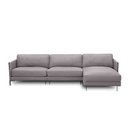 Ver imagem 5 de Sofá Decorativo Karine 5 Lugares Sala de Estar 300cm com Chaise Pés em Aço Couro Avelã G88 - Gran Be