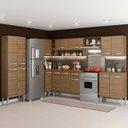 Ver imagem 1 de Cozinha Canto Emilly Armário Balcão 15 Portas Rustic Madesa