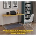 Ver imagem 2 de Escrivaninha Industrial Grécia 120x53 Ferro Branco Tampo Canela