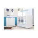 Ver imagem 1 de Jogo Quarto Infantil Cômoda e Berço Simples Certificado pelo Inmetro Doce Sonho Branco - Qmovi
