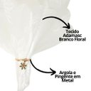 Ver imagem 2 de Jogo Guardanapo Tecido Floral e Argola Natal Metal Rosê Gold 4 Unidades - Bela Flor