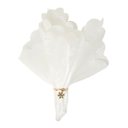 Ver imagem 4 de Jogo Guardanapo Tecido Floral e Argola Natal Metal Rosê Gold 4 Unidades - Bela Flor