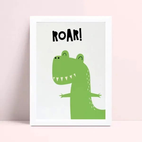 Conjunto de 3 dinossauros para bebês e crianças pequenas pintura em tela  pôsteres e impressões fotos de parede quarto infantil banheiro quarto  quarto