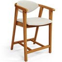 Ver imagem 1 de Banqueta Baixa para Cozinha Sala de Jantar Bancada Cecília L02 Linho Champanhe - Lyam Decor