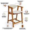 Ver imagem 7 de Banqueta Baixa para Cozinha Sala de Jantar Bancada Cecília L02 Linho Champanhe - Lyam Decor