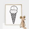 Quadro Decoração Infantil Bebê Desenho Sorvete Casquinha - 2