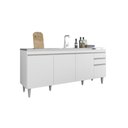 Ver imagem 4 de Balcão de Pia Ágatha 180cm 4 Portas 2 Gavetas Branco Maderatto Móveis