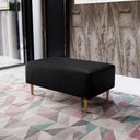 Ver imagem 1 de Puff Decorativo Sala de Estar Cléo W01 Pés Palito 90 cm Couríssimo Preto - Lyam Decor