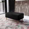 Puff Decorativo Sala de Estar Cléo W01 Pés Palito 90 cm Couríssimo Preto - Lyam Decor - 2