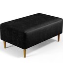 Ver imagem 2 de Puff Decorativo Sala de Estar Cléo W01 Pés Palito 90 cm Couríssimo Preto - Lyam Decor