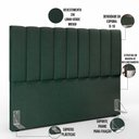 Ver imagem 4 de Kit Cabeceira Cama Box Casal King 195cm com Calçadeira Baú Dália W01 Linho Verde Musgo - Lyam Lyam D