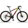 Bicicleta Aro 29 Quadro 19 Alumínio 27v Freio Disco Hidráulico Z3-20 Preto/Amarelo/Vermelho - Dropp - 1