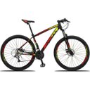 Ver imagem 1 de Bicicleta Aro 29 Quadro 19 Alumínio 27v Freio Disco Hidráulico Z3-20 Preto/Amarelo/Vermelho - Dropp